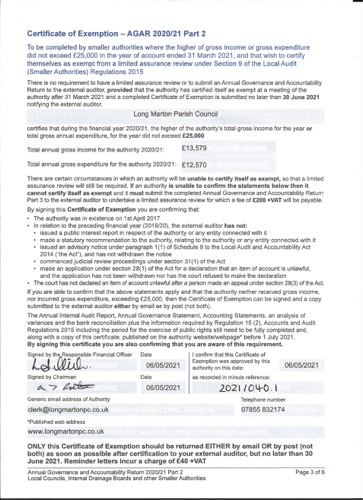 2021 Certificate of Excemption - AGAR 2020-21.pdf